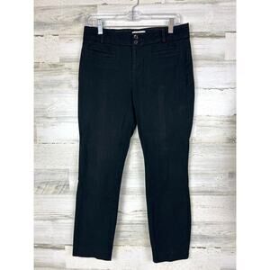 Anthropologie Womens 8 Black The Essential Slim Chino Pants Casual Ankle Slacks